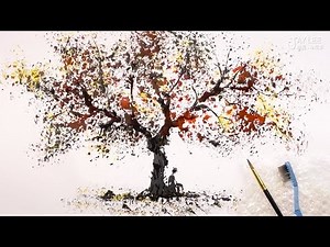 Bubble Wrap and Toothbrush Tree Painting Technique for Beginners