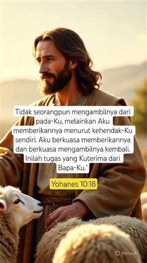 Pesan Sabda Tuhan Hari ini‼️Yohanes 10:18 #bacaanalkitab #injil #injilharian #injilyohanes