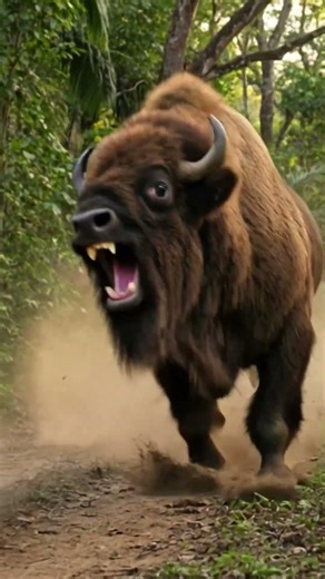 Angry Bison Attacks Jeep in the Jungle! 🦬💥