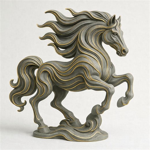 Abstract Running Horse STL – Contemporary Sculptural Decor | Modern Horse Statue Art for 3D Printing - Etsy