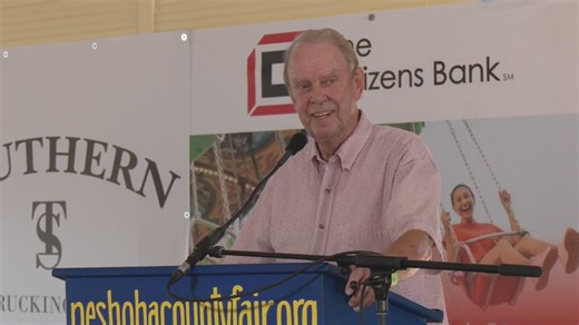 State Insurance Commissioner Mike Chaney speaks at 2025 Neshoba County Fair