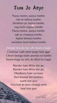 Tum jo Aaye song lyrics in english 💔 #love