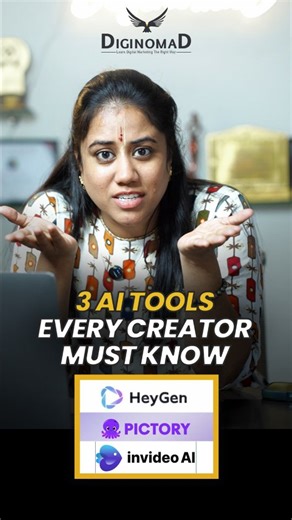 Sravani Asuri|Digital Marketing on Instagram: "Still confused between Blog or Video? 🤯 You don’t need to choose anymore. Turn blogs into videos with Pictory 🎬 Create videos from scripts using InVideo AI ✍️ Appear on camera without recording using HeyGen 🤖 Smart tools = smart content. Upgrade your content game without stress. 📞 99634 86699 | 🌐 diginomad.in | 📍 Hyderabad #diginomad #diginomad.in #sravaniasuri #digitalmarketingagency #business #contentcreation #aitools #videomarketing #conten