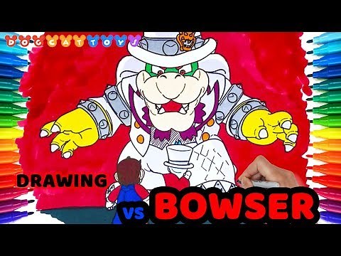 How to Draw Super Mario Odyssey, Mario vs Bowser #101 | Drawing Coloring Pages for Kids