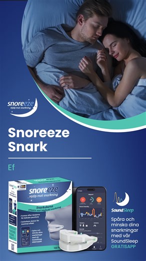 Högljudd snarkare? Snoreeze snarkskena hjälper till att hålla luftvägarna öppna, så att du andas lätt och tyst. | Snoreeze Sverige
