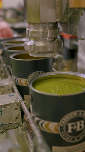 Everyones favourite olive green #Bancha on its way through the factory today. #FarrowandBall #PaintPerfected #asmrsounds #asmr #oddlysatisfying #asmrvideo #factory