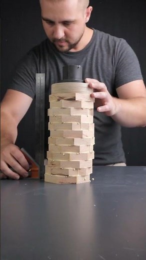 How to build a modern wooden lamp! 💡🔨 #homedecor #crafts