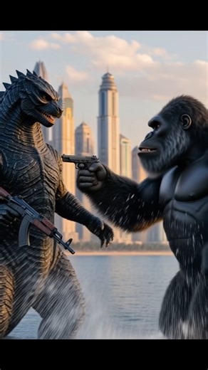 Modern Problems Require Modern Solutions #shorts #kingkong #godzilla #godzillavskong #fighting