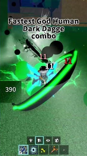 God human + Dark dagger combo blox fruits!