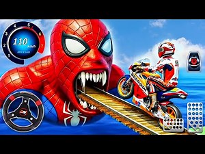Extreme Motocross Dirt Bike Race - Superhero Impossible GT Stunts Racing 3D - Android GamePlay