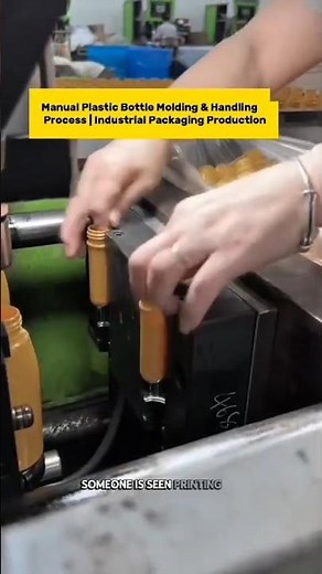 Manual Plastic Bottle Molding & Handling Process | Industrial Packaging Production.