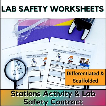 Lab Safety Worksheets - Stations Activity & Lab Safety Contract