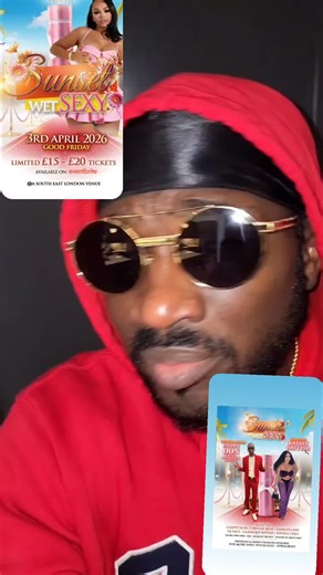 CB PROMOTIONS PRESENTS SUNSET WET SEXY 2026. LIMITED £15 AND £20 TICKETS AVAILABLE ON EVENTBRITE. GET THEM NOW BEFORE THEY SELL OUT! IT WILL BE MORE ON THE DOOR. AT A LICENSED VENUE IN SOUTH LONDON. 500% CONFIRMED. FOR BIRTHDAY AND GROUP BOOKINGS AND MORE INFO: 07472633322. GUARANTEED ROADBLOCK.