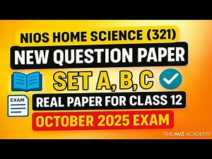 NIOS Home Science 321 | New Question Paper Set A, B, C | Real Paper For Class 12 | October 2025 Exam