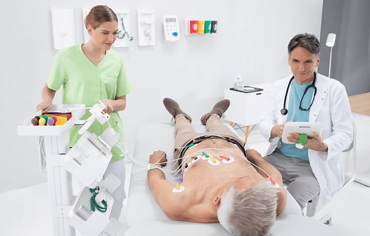 Measure 12-lead ECG data with MESI mTABLET ECG