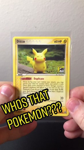 Who’s that Pokémon? 🤔 #pokemon #pokecenter #ditto #shapeshifter #pokemoncards #pikachu #whosthatpokemon #itspikachu #funnypokemon #meme