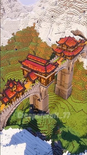 Minecraft: Japanese Bridge! | Timelapse | #minecraft #building #minecraftbuilding #shorts