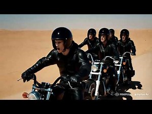 in desert woman vs bikers guys in leather