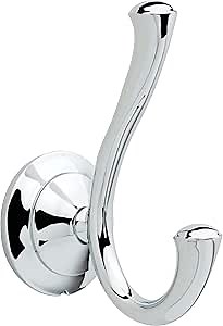 DELTA FAUCET 79435 Linden Double Towel Hook Bath Hardware Accessory in Polished Chrome