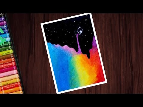 Beautiful abstract drawing with oil pastels for beginners - step by step || Oil pastels drawing