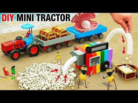 DIY Mini Tractor | Using a High-Power Vacuum to Harvest Pearls But They Were STOLEN Right After 😱💎