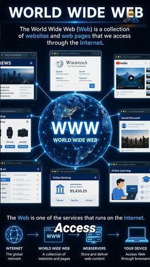 Difference between the Internet and the World Wide Web 💻🌐 #computerbasics
