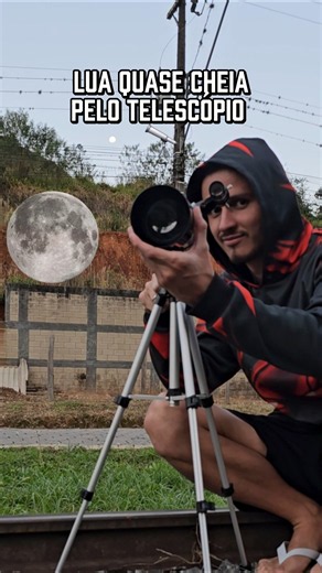 Lua quase cheia visto pelo telescópio F30070 😍🔭