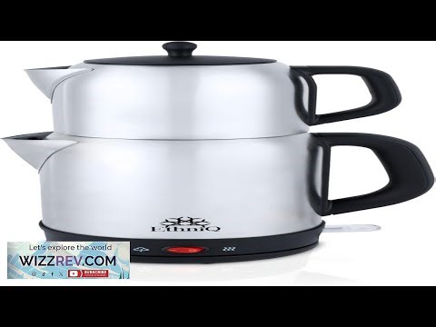 Ethniq TeaVibe Electric Turkish Tea Maker Stainless Steel 120V Double Pot