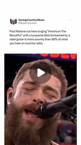 Country Central | Thoughts on @postmalone ‘s performance of “America The Beautiful?” Tweet via @saving_country_music , footage via @cbstv #postmalone... | Instagram