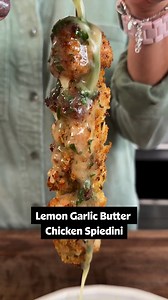 That garlic butter drizzle, though! 🤤 Get the recipe for Lemon Garlic Butter Chicken Spiedini in the comments of this video. | Allrecipes