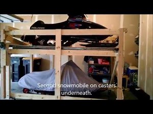 Vertical snowmobile storage solution