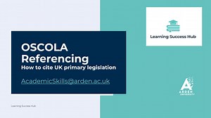 OSCOLA Referencing: How to cite UK primary legislation