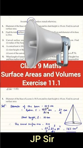 Video upload announcement| Class 9 Exercise 11.1 Maths Chapter 11 Surface Areas and Volumes | JP Sir