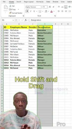 Excel Data Move Trick 🔥 Shift + Drag