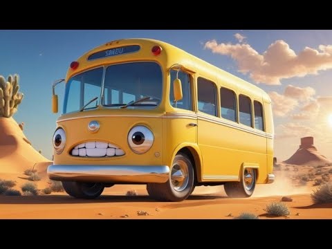 Wheels on the Bus Cross the Desert Ride | English Nursery Rhyme for Kids