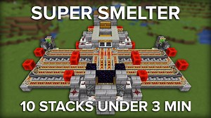 Minecraft Fast Super Smelter – 64 Furnace Smelter