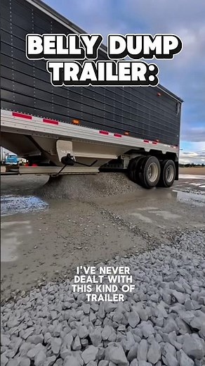 Unloading belly dump trailer. #trucking #truckdriver #hopperbuttom #graveltrailer #load #corn