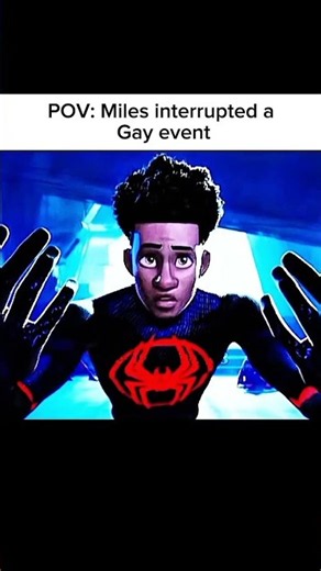 Gay event interrupted by miles Morales... #spiderman #viral #memes #wtfmoment