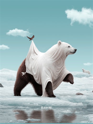Undercover 🐻🐻‍❄️ - 8 hours in 60 seconds. . Created by me (@julien.tabet) using @photoshop. Art Prints and More available in my bio 🖼️ ------------------------------- #digitalart #art #photoshop #photography #animal