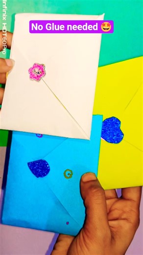 Easiest DIY Envelope - No Glue Needed! 🚫🧴#shorts #origami #noglue