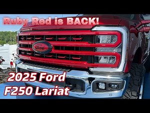 2025 Ford F250 Lariat 3” LIFTED on 37s-RUBY RED 7.3L GODZILLA V8