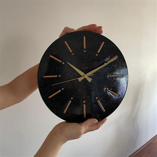 Copper Wall Clock, Handmade Wall Clock, Rustic Copper Clock, Minimalist Wall Decor, Silent Wall Clock, Living Room Decor, Mother's Day Gift - Etsy