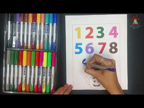 learn and colour the numbers #kidslearning #drawing #kidsvideo #viral #trending #fun 