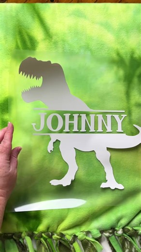 Personalized Cozy Dino Blanket with Cricut