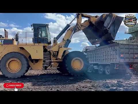 Insane CAT 992G Power! Giant Wheel Loader Loading Trucks with Coal in Seconds