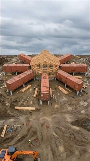 Hyper time-lapse process of making container house