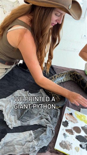 Ben Friedman on Instagram: "We printed a GIANT PYTHON i caught in the Everglades in Gyotaku style... how cool!!!"