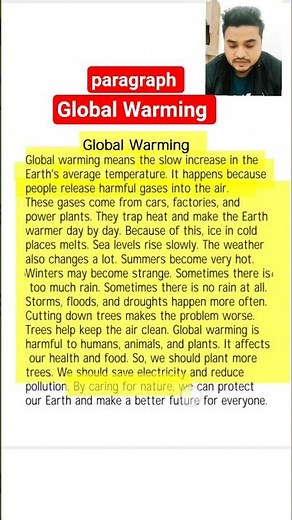 Global Warming Paragraph | Global Warming Essay in English | Easy Paragraph for Students #paragraph