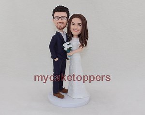 Custom Bride and Groom Cake Topper for Wedding Bobbleheads Wedding Figurine - Etsy