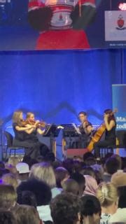 Serendipity Strings, a string quartet composed of UP alumni, performs at #UPWelcomeDay2025, bringing music and joy to the stage! #UPWelcomeDay2025 #UniversityOfPretoria | University of Pretoria